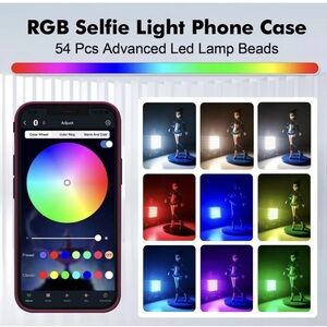 Basvi RGB Selfie Light Phone Case for iPhone 12/12 Pro, A12 Wireless APP Control